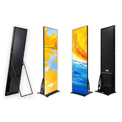 صفحه نمایش پوستر آینه LED قابل حمل تمام رنگی برای صفحه نمایش تبلیغاتی ایستاده P1.8 P2.5 میلی متری بازار داخلی